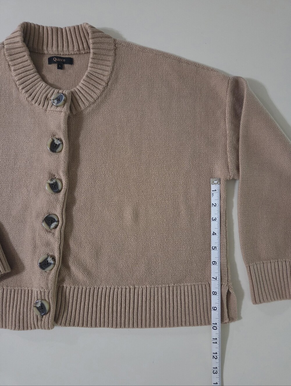 Quince Organic Cotton Camel Cropped Cardigan - Picture 12 of 16